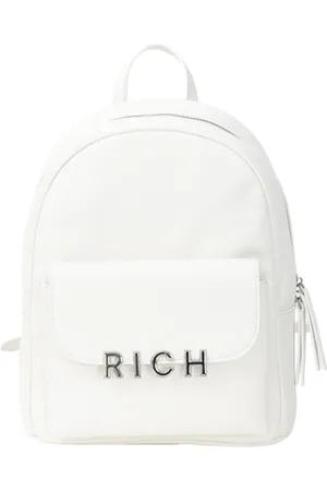 John Richmond Tassen, Dames, Wit, ONE Size, Witte Rugzak met Gouden Metalen Logo