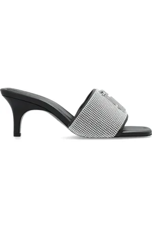 Marc Jacobs Schoenen, Dames, Grijs, 38 EU, Leer, The Rhinestone J Marc Heeled Sandal