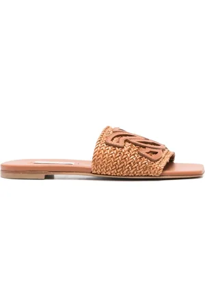 Casadei Schoenen, Dames, Bruin, 36 EU, Bruin Leren Sandalen Open Neus