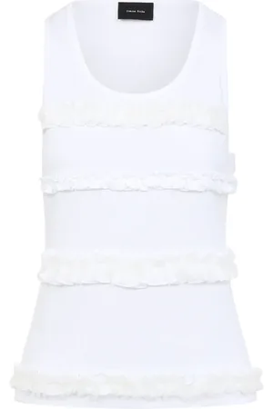 Simone Rocha Tops, Dames, Wit, XS, Katoen, Wit Topkleding Stijlvol Katoen