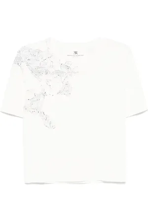 ERMANNO SCERVINO Tops, Dames, Wit, XS, Polyester, Trui met korte mouwen