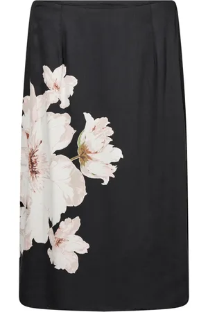 Cream Rokken, Dames, Veelkleurig, XS, Zwarte Bloemenpotloodrok