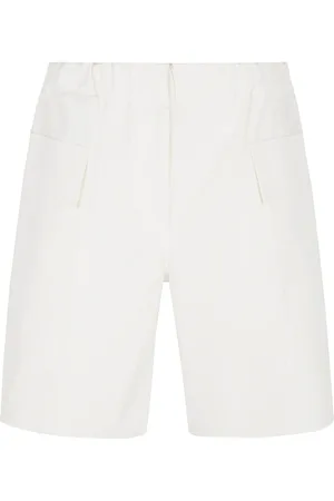 Jil Sander Korte broeken, Dames, Wit, S, Katoen, Stijlvolle Katoenen Broek