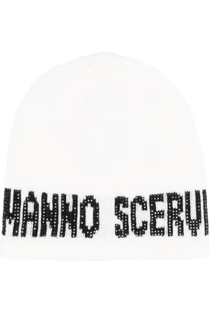 ERMANNO SCERVINO Accessoires, Dames, Wit, ONE Size, Wol, Witte Wollen Hoed Dames Accessoires