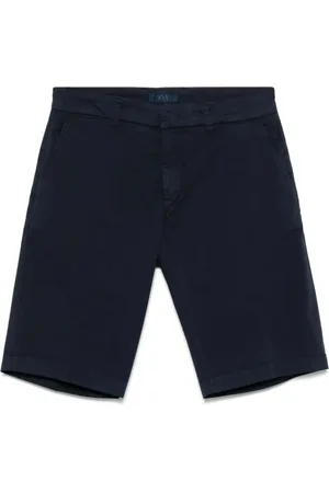 FAY Korte broeken, Heren, Blauw, W33, Blauwe Shorts met Verborgen Sluiting