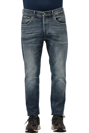 Dondup Jeans, Heren, Blauw, W35, Denim, Dark Denim Carrot Jeans