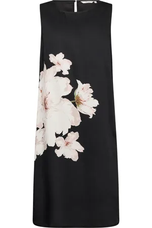 Cream Kleedjes, Dames, Zwart, L, Zwarte Bloemenjurk Craqurella Stijl