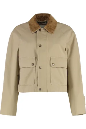 Burberry Jassen, Dames, , 2Xs, Katoen, Katoenen jas met corduroy kraag