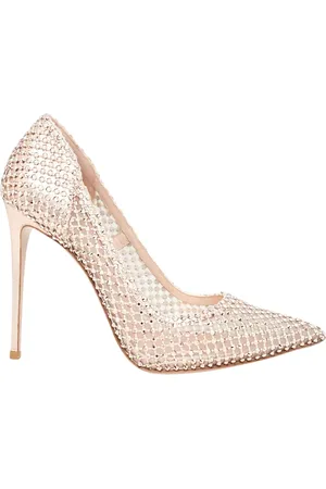 LE SILLA Schoenen, Dames, Roze, 39 EU, Leer, Kristal versierde pumps Gilda