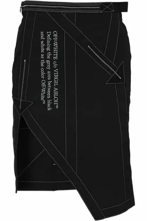 OFF-WHITE Rokken, Dames, Zwart, S, Nylon, Zwart Wit Nylon Parachute