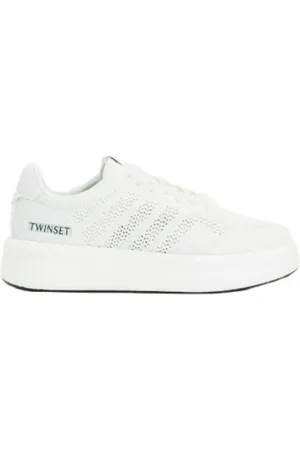 Twin-Set Schoenen, Dames, Wit, 40 EU, Witte Sneakers met Hoge Rubberen Zool