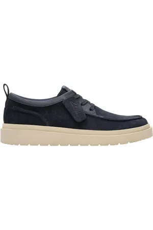 Clarks Schoenen, Heren, Blauw, 41 EU, Suède, Blauwe Casual Suède Schoenen