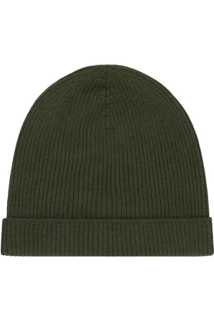 Rick Owens Accessoires, Heren, Groen, ONE Size, Wol, Geribbelde Wollen Muts