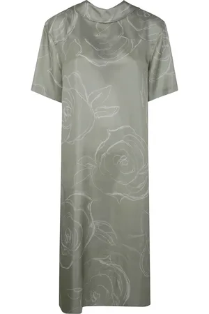 Marni Kleedjes, Dames, Groen, S, Elegante Midi Jurk voor Vrouwen