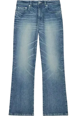 Kenzo Jeans, Dames, Blauw, W27, Katoen, Blauwe Cropped Fit Jeans met Distressed Effect
