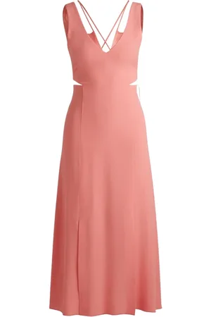 HUGO BOSS Kleedjes, Dames, Roze, M, Katoen, Open Paarse Jurk Takarla-W