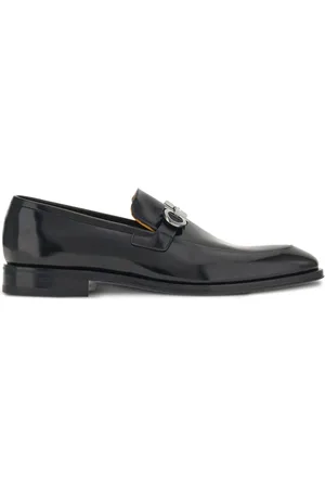 Salvatore Ferragamo Schoenen, Heren, Zwart, 42 EU, Leer, Zwarte Gancini Loafers