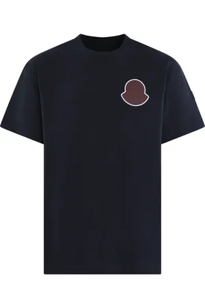 Moncler Tops, Heren, Blauw, XL, Heren Korte Mouw T-Shirt