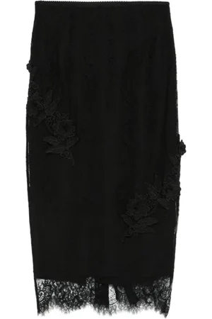 Blugirl Rokken, Dames, Zwart, L, Zwarte Kanten Rok met Ritssluiting