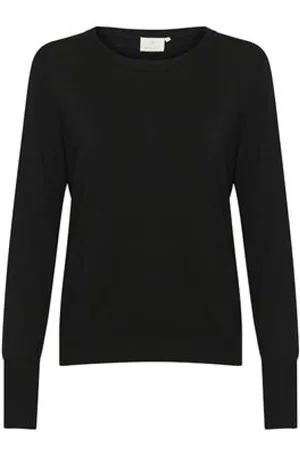 Kaffe Truien, Dames, Zwart, S, Nylon, Zwarte Gebreide Pullover Sweat