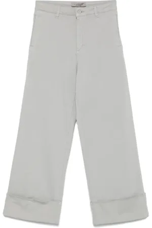 D.EXTERIOR Broeken, Dames, Grijs, S, Katoen, Lichtgrijze Straight-Leg Broek