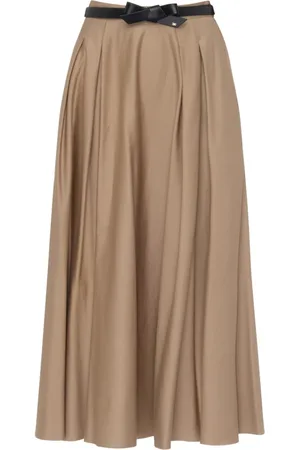 Elisabetta Franchi Rokken, Dames, Bruin, S, Polyester, Tortora Rok met Riem