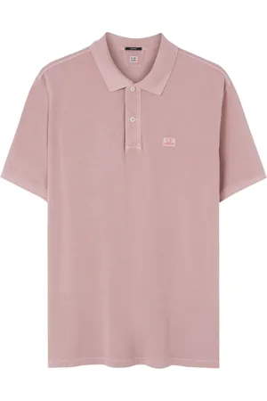 C.P. Company Tops, Heren, Roze, M, Geborduurd Logo Roze Poloshirt