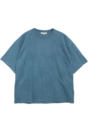 YMC YOU MUST CREATE Tops, Heren, Blauw, L, Katoen, Zonnebloem Triple T-shirt Marineblauw