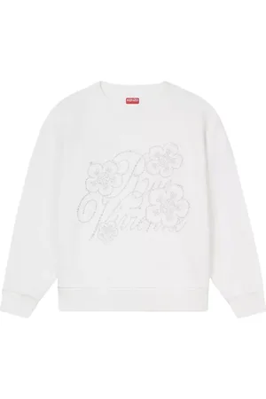 Kenzo Sweatshirts & Hoodies, Dames, Wit, S, Katoen, Witte Constellation Sweatshirt Kristal Logo