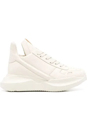 Rick Owens Schoenen, Dames, Wit, 40 EU, Witte Sneakers Veters Chunky Zool