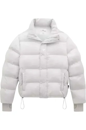 Courrèges Jassen, Dames, Wit, M, Nylon, Witte Nylon Puffer Jas