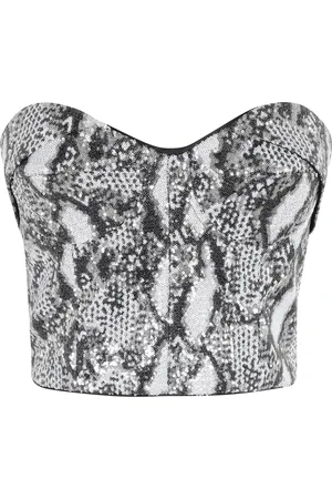 IRO Tops, Dames, Veelkleurig, S, Nylon, Paillet Bustier Top in Monochroom