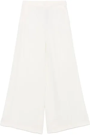 Twin-Set Broeken, Dames, Wit, L, Stijlvolle Wijde Broek