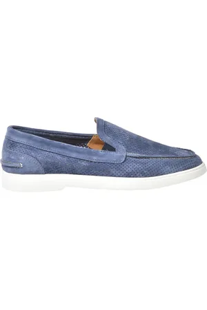 BALDININI Schoenen, Heren, Blauw, 43 EU, Cerulean perforated suede slipper
