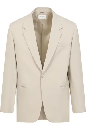 Saint Laurent Jassen, Heren, , M, Wol, Luxe Wollen Jas Naakt Neutrals