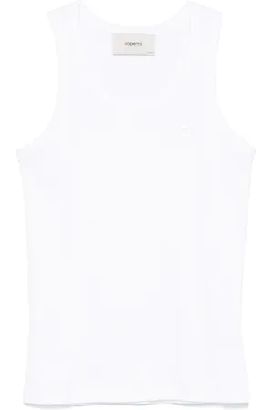 COPERNI Tops, Dames, Wit, S, Witte Mouwloze Crew Neck Tops