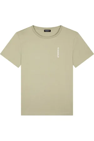 Dondup Tops, Heren, Groen, L, Katoen, Groen Logo Crewneck T-shirt