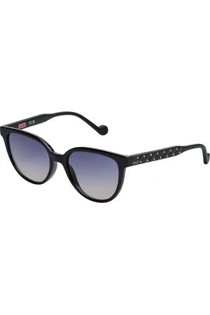 Liu Jo Accessoires, Dames, Zwart, ONE Size, Ronde acetaat zonnebril met sterdetails