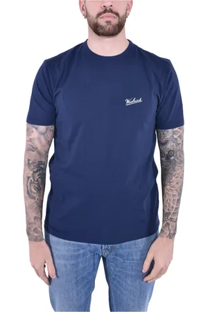Woolrich Tops, Heren, Blauw, 2Xl, Katoen, Biologisch Katoenen Logoshirt