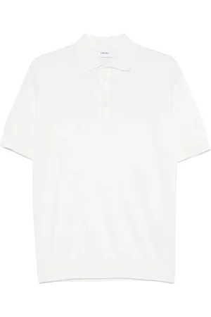 LARDINI Tops, Heren, Wit, M, Katoen, Stijlvolle heren polo shirt