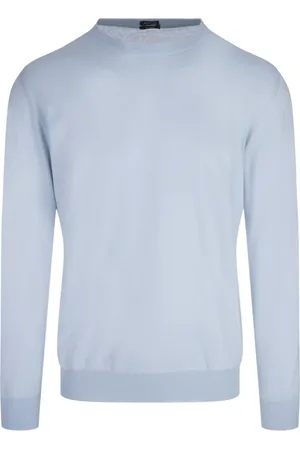 Kiton Truien, Heren, Blauw, L, Katoen, Blauw Katoenen Overhemd