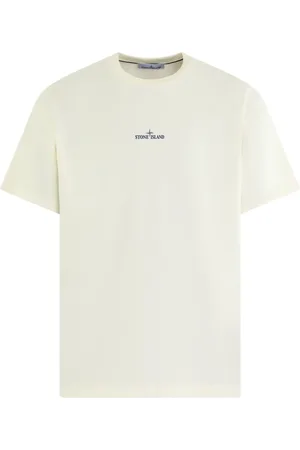 Stone Island Tops, Heren, Wit, M, Heren Korte Mouw T-shirt