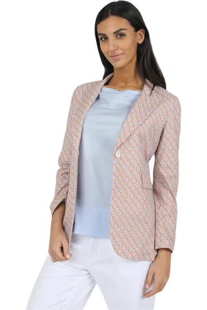 Circolo Jassen, Dames, Roze, S, Leer, Stijlvolle Blazer