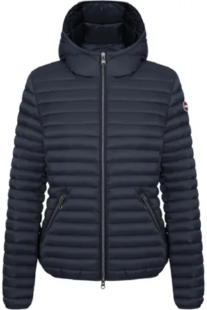 Colmar Jassen, Dames, Blauw, S, Leer, Blauwe Slim Fit Hoodie Jas