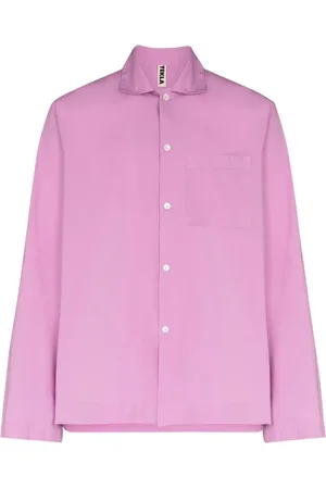 Tekla Blouses & Shirts, Dames, Paars, M, Katoen, Paarse Katoenen Klassieke Overhemd