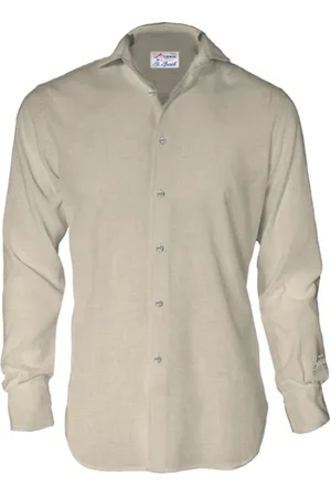 MC2 SAINT BARTH Overhemden, Heren, , M, Linnen, Linnen herenshirt met Franse kraag