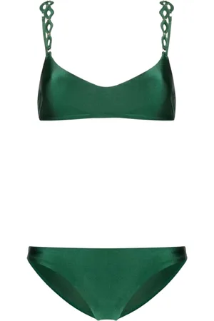 ZIMMERMANN Badkleding, Dames, Groen, L, Leer, Groene August Diamond Bikini Set