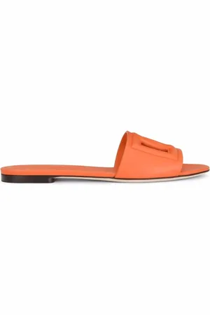 Dolce & Gabbana Schoenen, Dames, Oranje, 36 EU, Leer, Oranje Sandalen met Uitgesneden Details