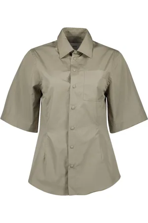 Ami Blouses & Shirts, Dames, Grijs, S, Katoen, Katoenen Shirt Lente-Zomer Collectie 2025