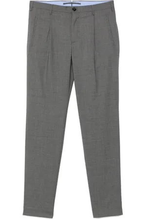 Incotex Broeken, Heren, Grijs, L, Antracietgrijze Broek met Verborgen Sluiting